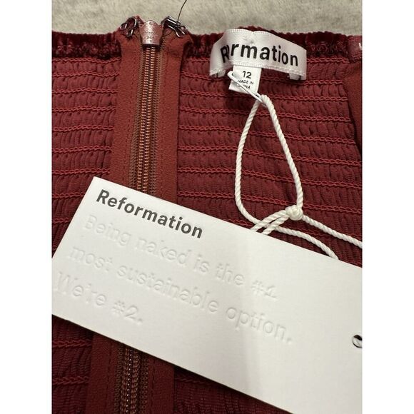 NWT Reformation Lanesia Velvet Dress in Chianti Red Floral Mini Silk sz 12 - Picture 6 of 8